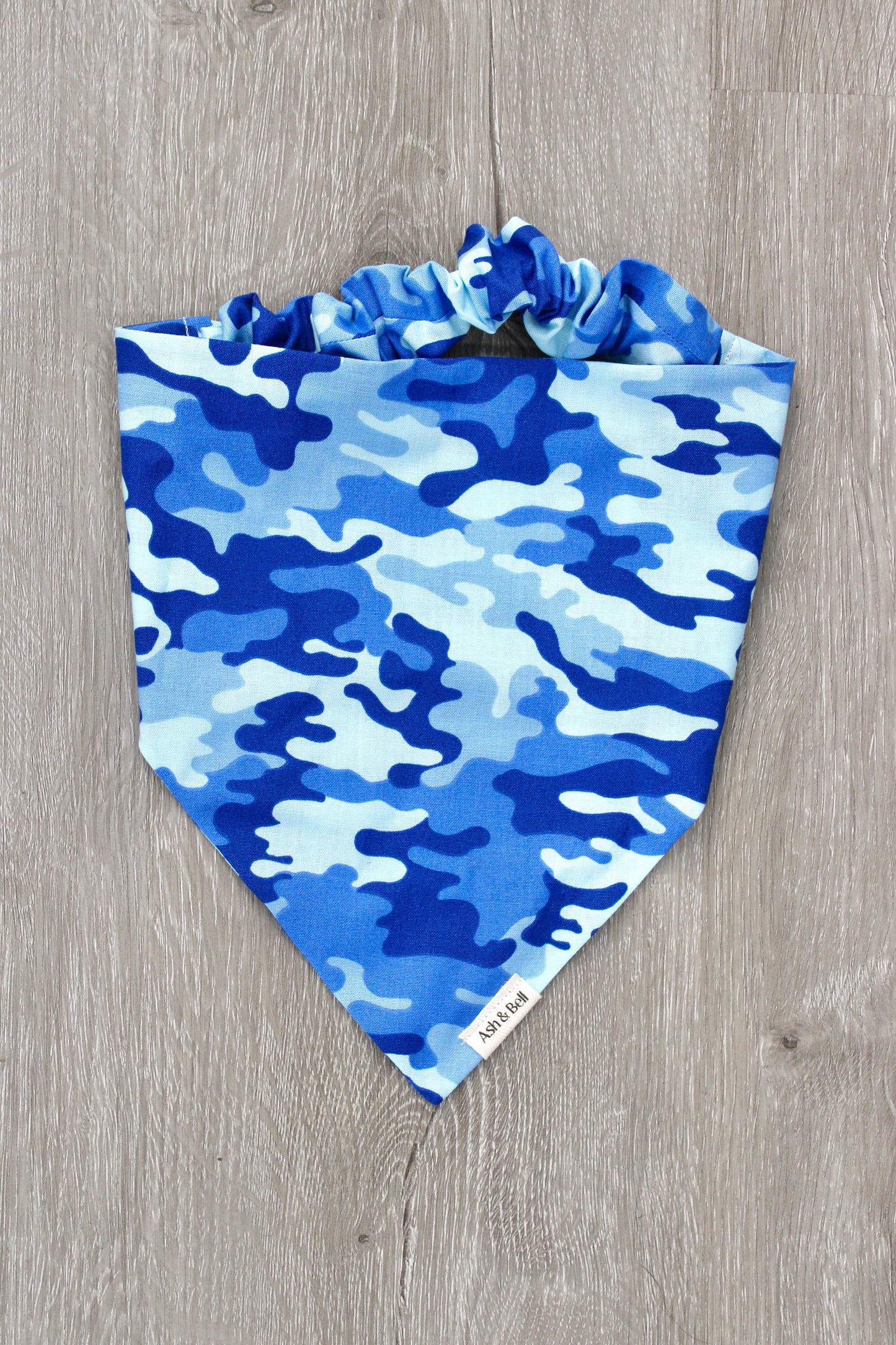 Blue Camo Print Scrunchie Pet Bandana