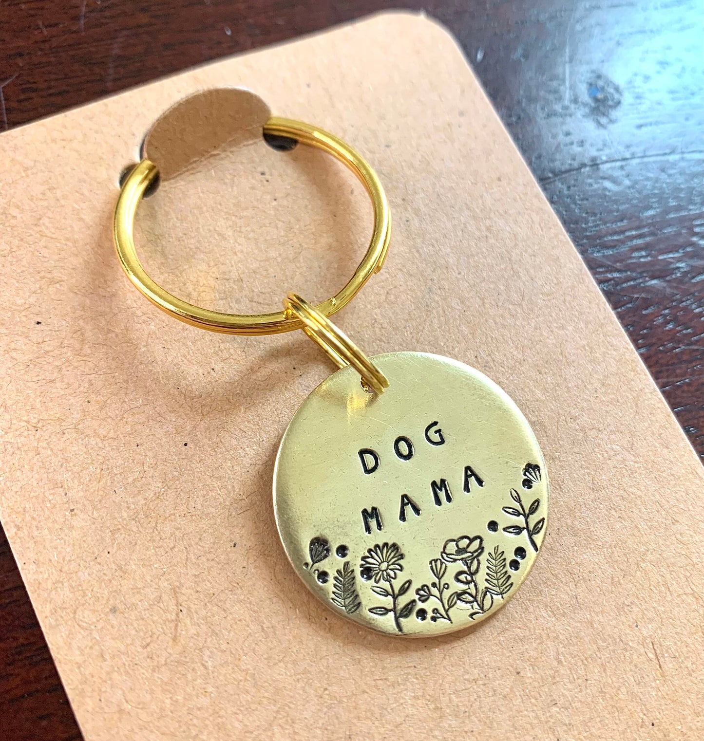 Dog Mama Keychain, + (Cat,Fur) or (Mom, Dad)
