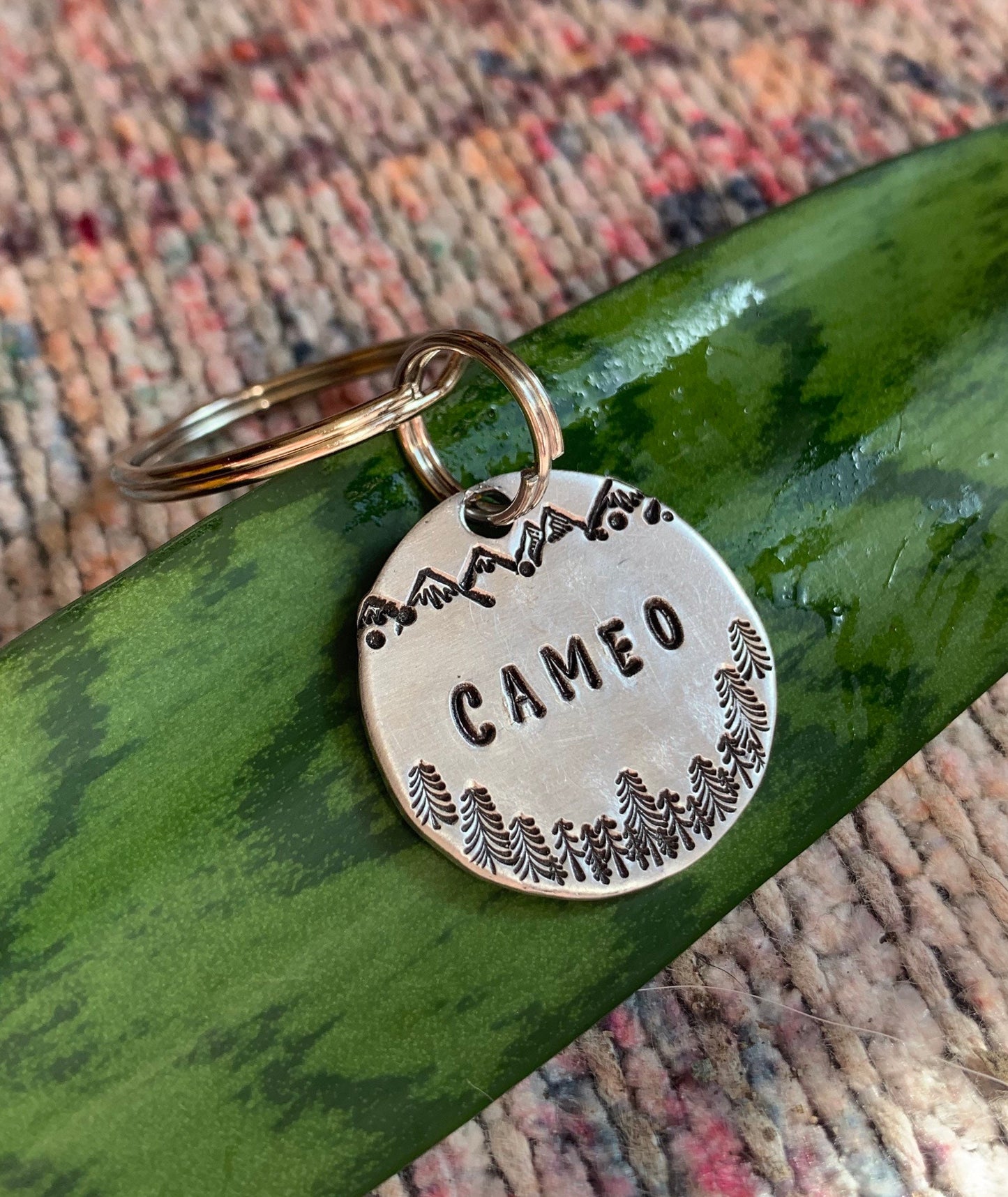 Forest Mountain Horizon Brass or Silver Pet ID Tag