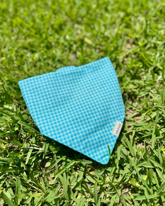 Blue Plaid- Scrunchie Pet Bandana