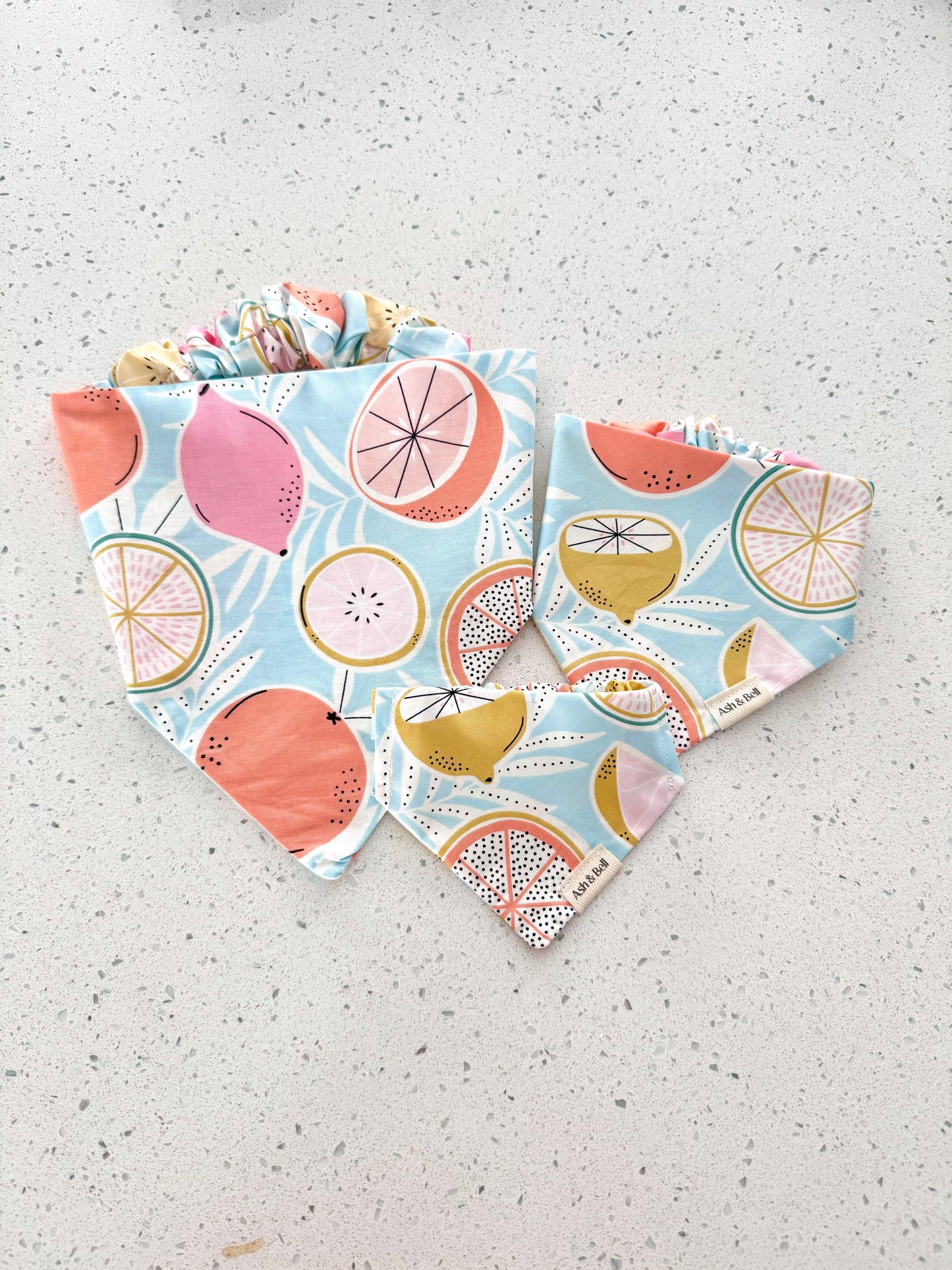 Summer Citrus Scrunchie Bandana