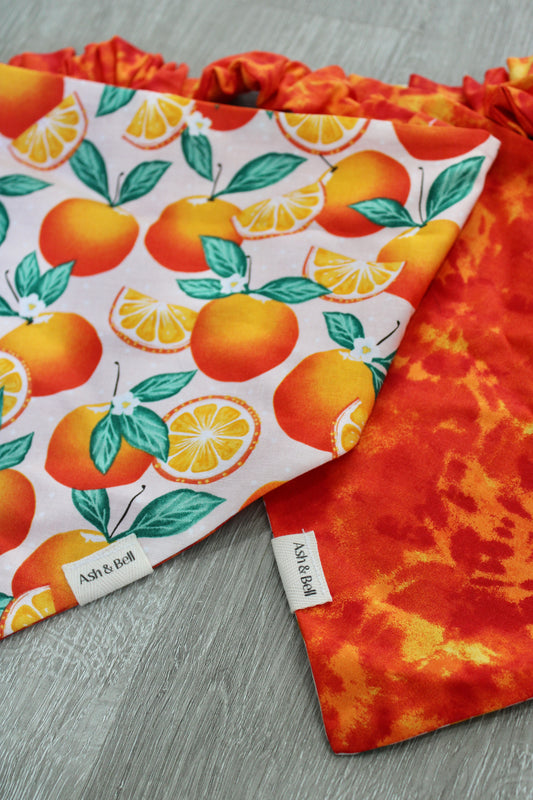 Orange Crush Tie Dye Reversible Scrunchie Pet Bandana
