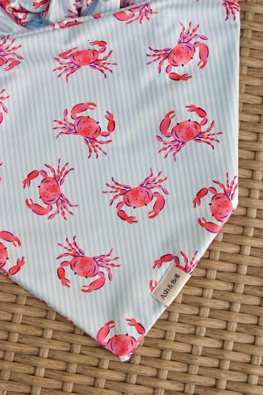 Scrunchie Water-Dana in Pinstripes & Crabs