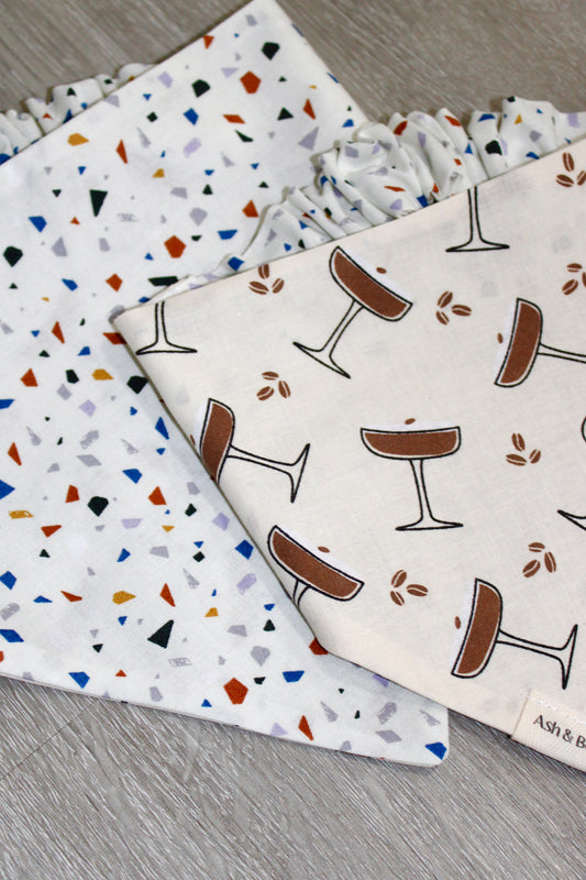 Espresso Martini Reversible Scrunchie Pet Bandana