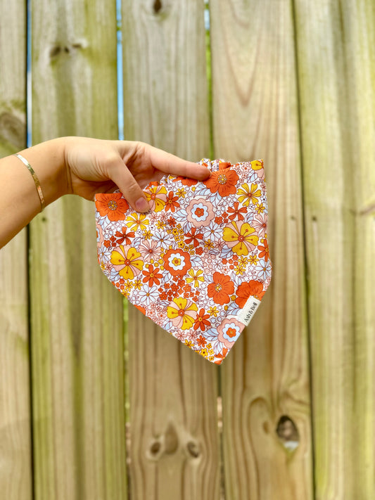 Retro Floral -Scrunchie Pet Bandana