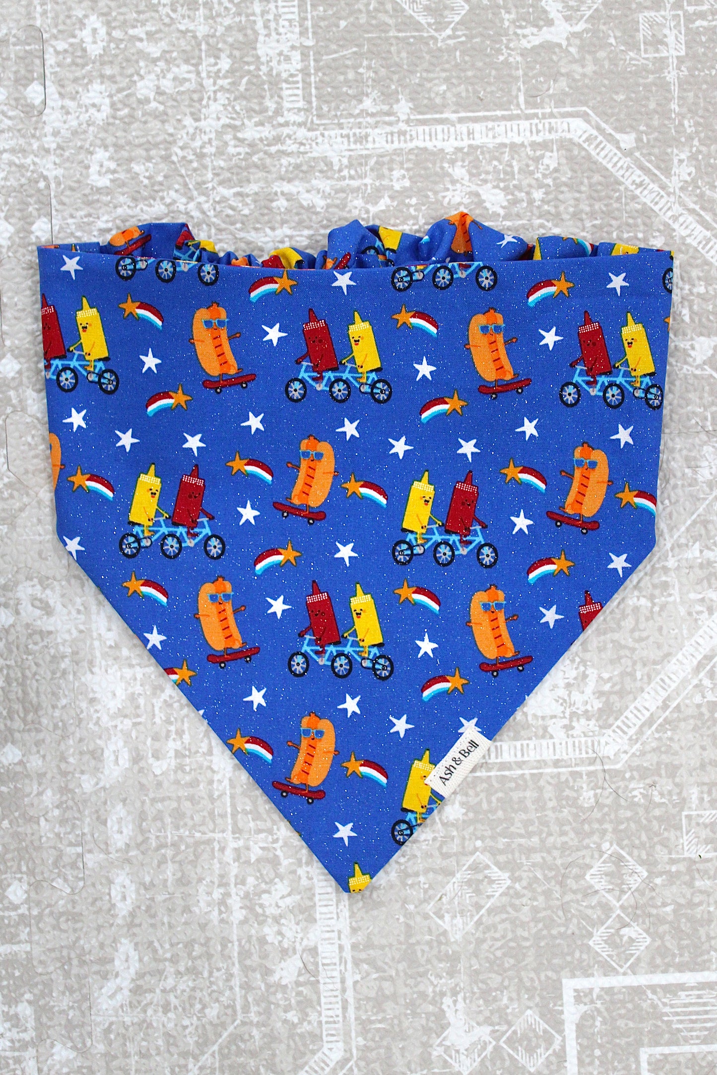 Summer Hot Dogs Shimmer Scrunchie Pet Bandana