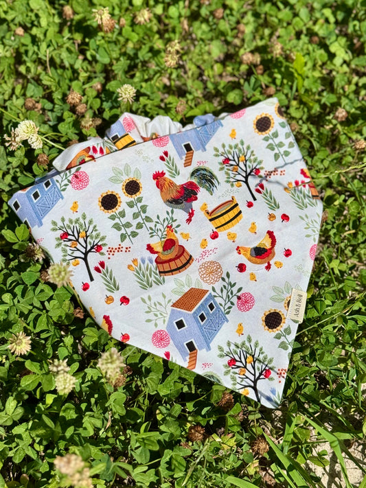 Farmhouse Chickens- Scrunchie Bandana