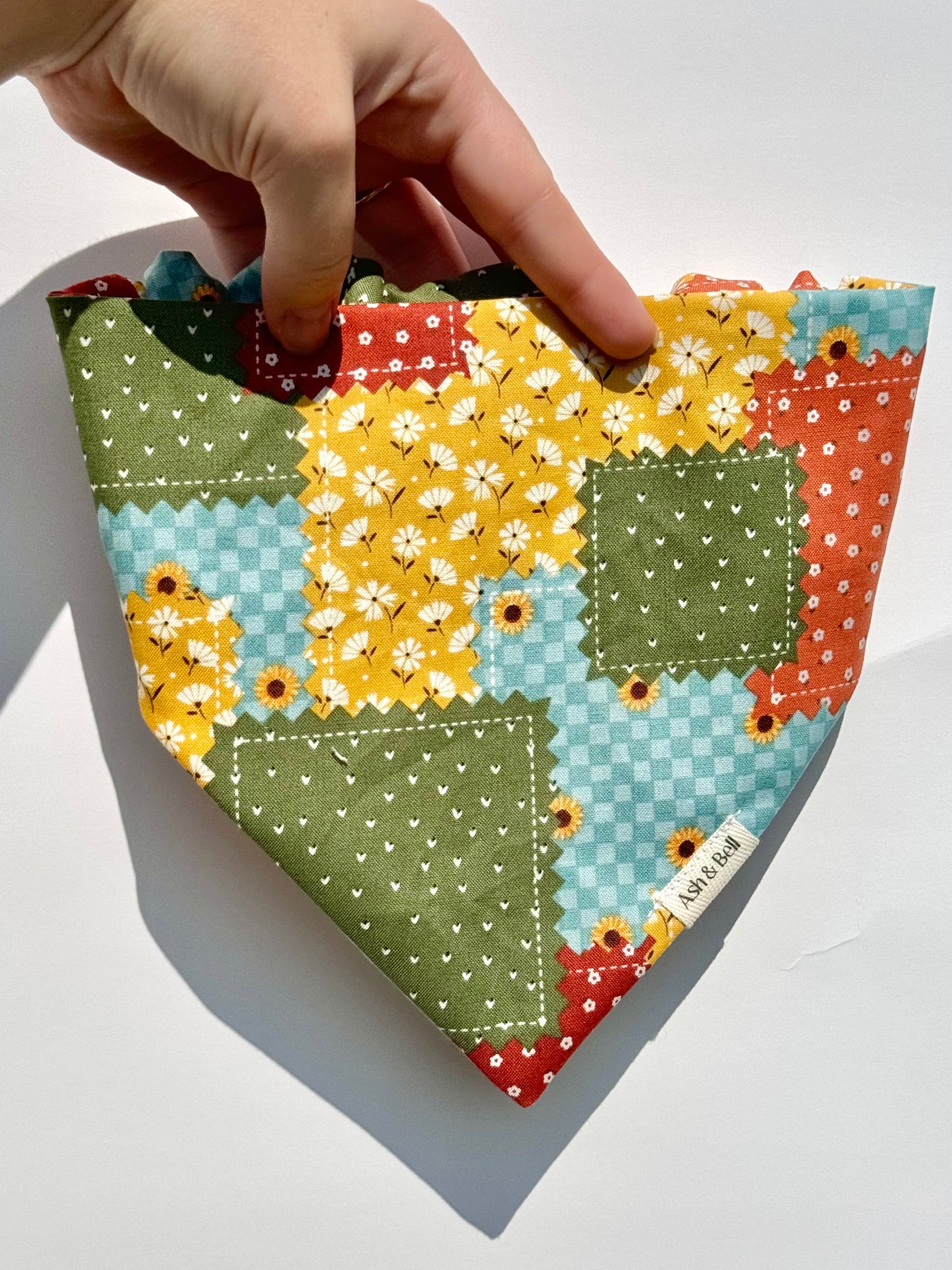 Autumn Patchwork-Scrunchie Bandana