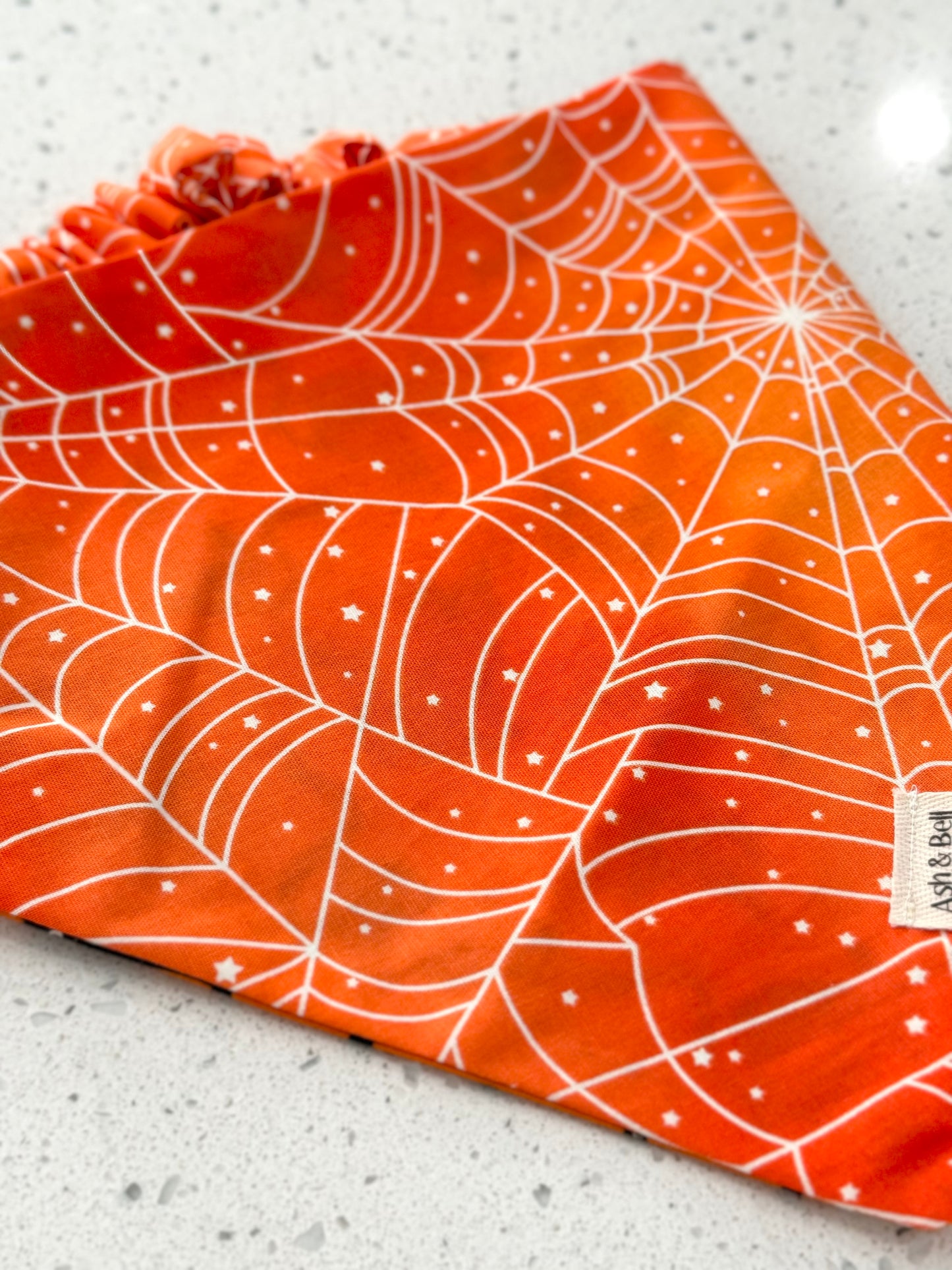 Reversible Black Cats/Spiderwebs-Scrunchie Bandana