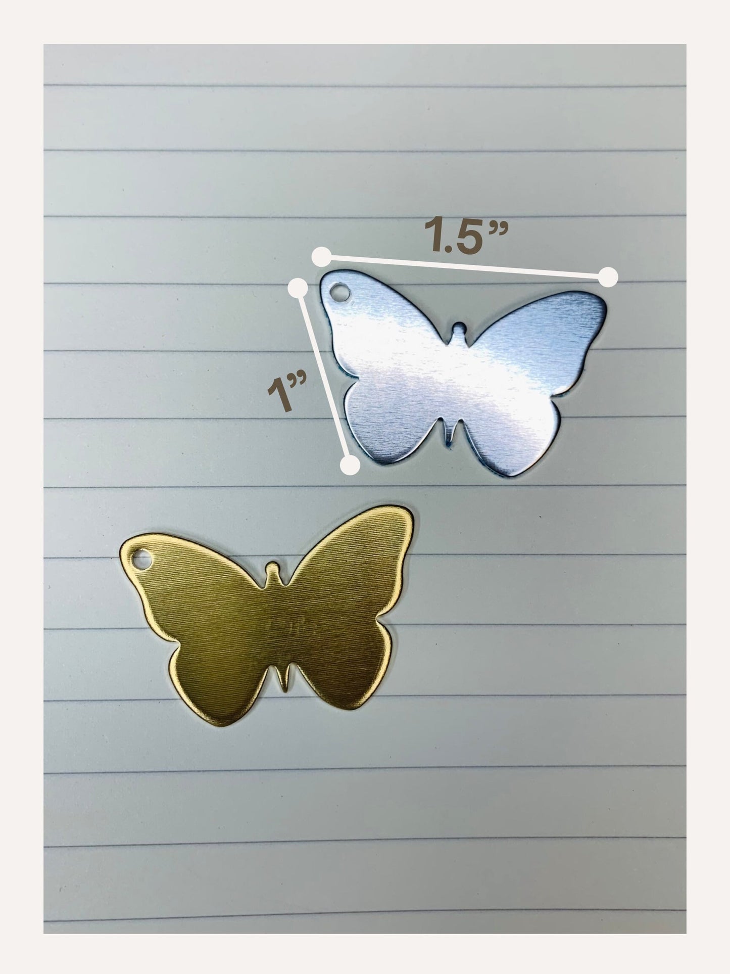 Butterfly Flower Field with Stars or mushrooms Pet ID tag, dog tag , cat tag, pet tag, handstamped in silver or brass