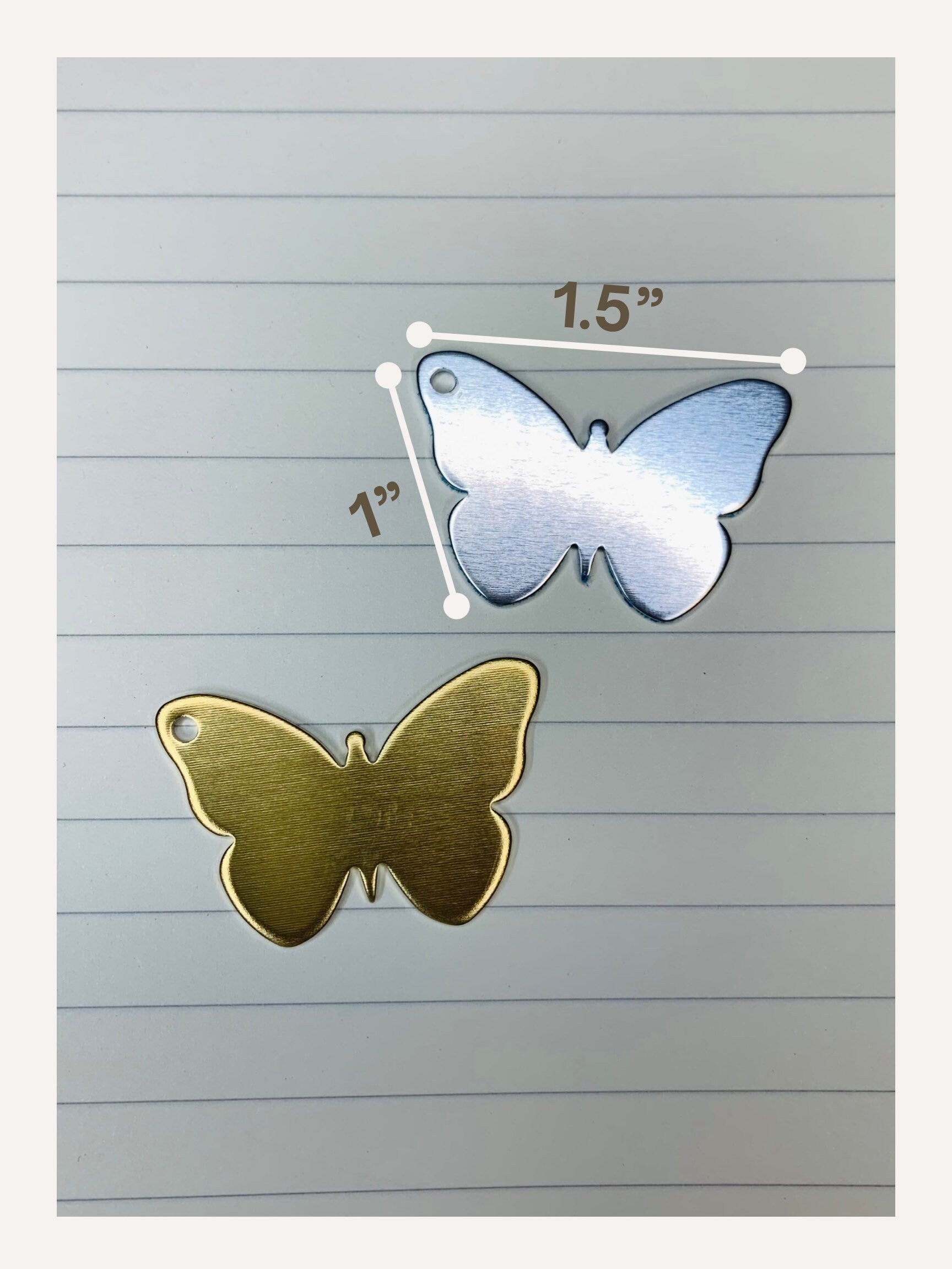 Butterfly Flower Field with Stars or mushrooms Pet ID tag, dog tag , cat tag, pet tag, handstamped in silver or brass
